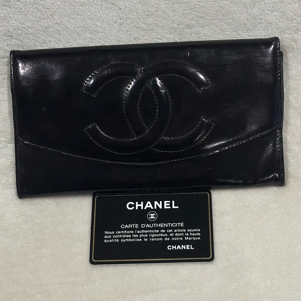 Chanel Black Metallic Wallet (Authentic)